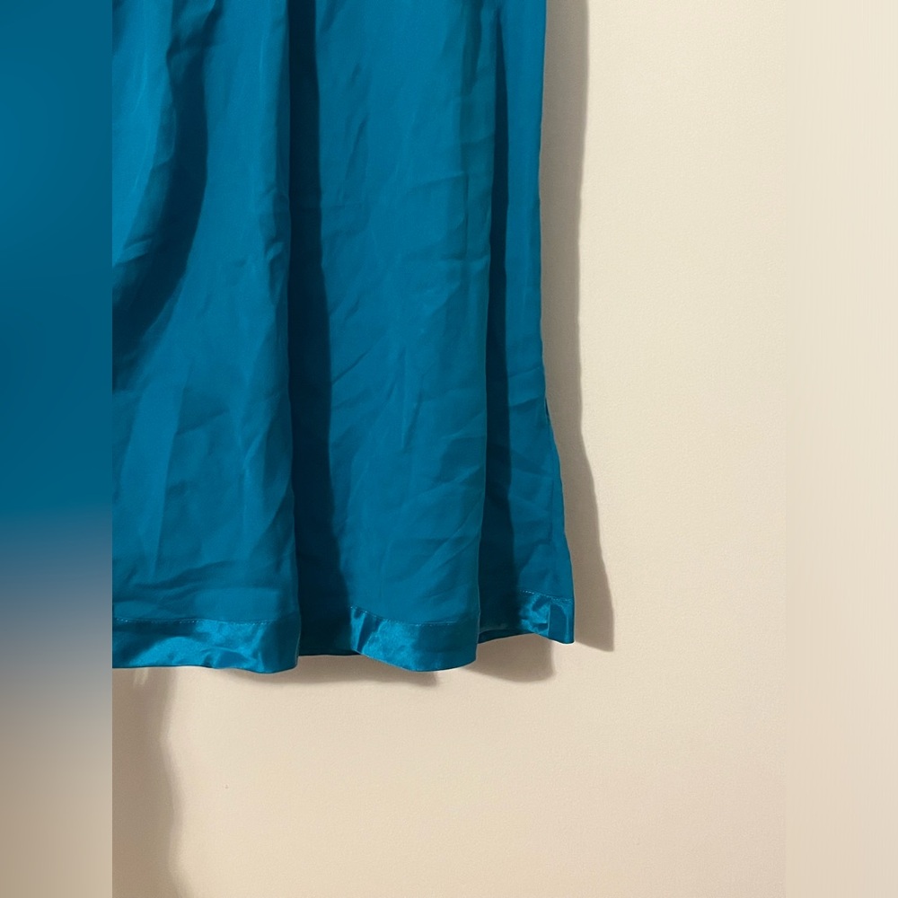 Turquoise 100% silk sleeveless top size S - Picture 4 of 8